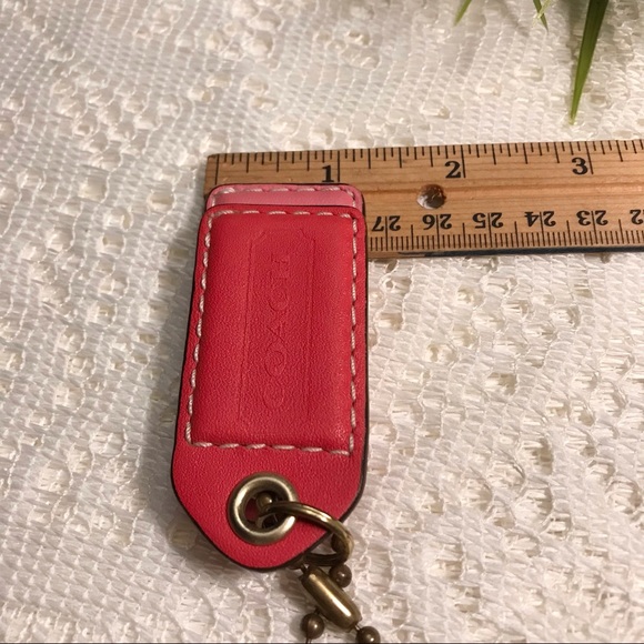 Set of 2 2.5” COACH Gold Leather Hanging Tag Keychain FOB Bag Charm - Picture 5 of 7